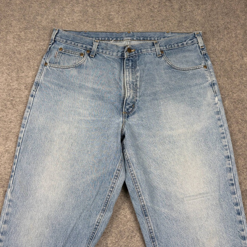Carhartt Jeans Mens 38x30‎ Light Wash Relaxed Fit Denim Workwear Pants Casual